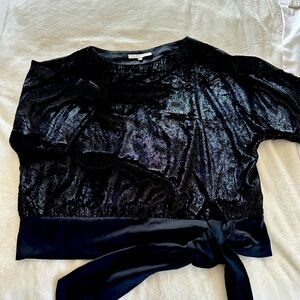 Trina Turk Black metallic top with side sash
